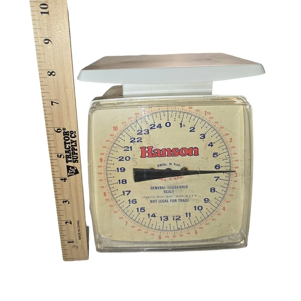 Vintage Hanson‎ Utility Scale 25lb x 1oz Shubuta USA Plastic General Household